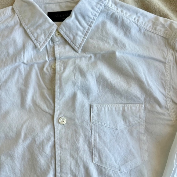 Allsaints casual white button-down collar shirt, size S - Picture 3 of 5